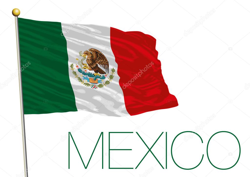 mexico flag isolated on the white background