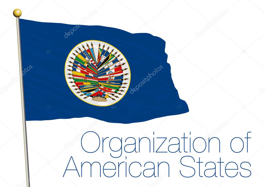 organization of american states, oas, flag isolated on the white background
