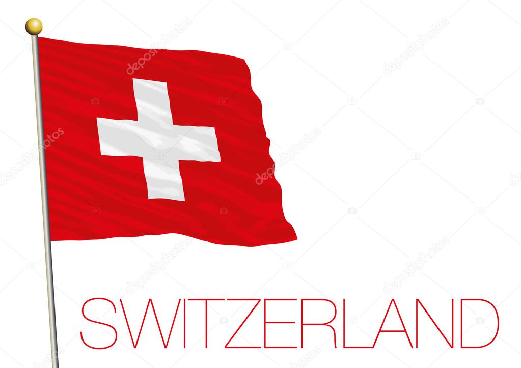 switzerland flag isolated on the white backgroun