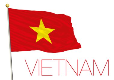 vietnam flag isolated in the wind clipart