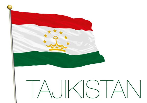 Flaga Tadżykistanu, na białym tle na białym tle — Wektor stockowy