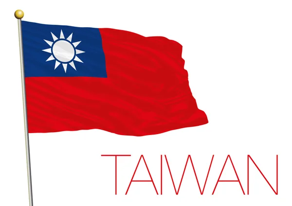 Taiwan steag, izolat pe fundal alb, China — Vector de stoc