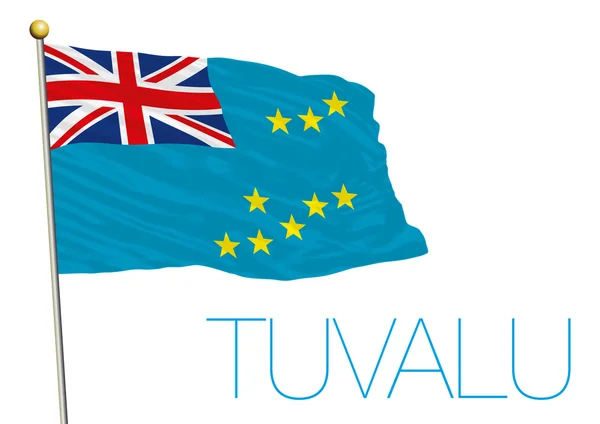 Drapeau tuvalu isolé dans le vent — Image vectorielle