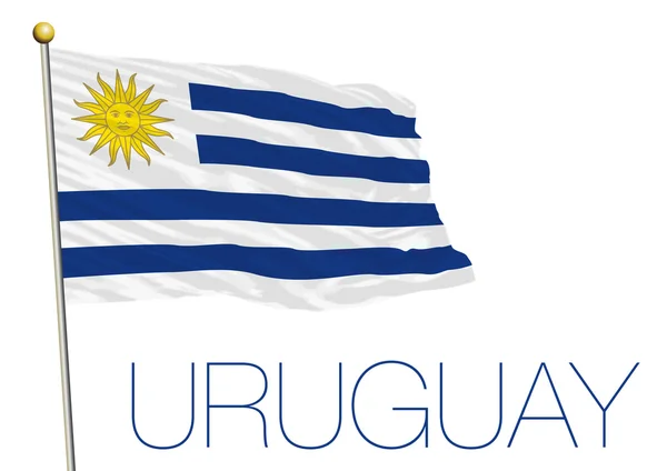 Uruguay officiella nationella flagga, Sydamerika, vektor illustration — Stock vektor