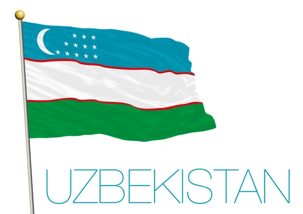 Flaga Uzbekistanu na białym tle na wietrze — Wektor stockowy
