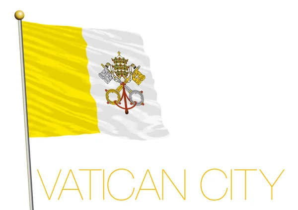 Vatican, holy see flag isolated in the wind — Stock Vector