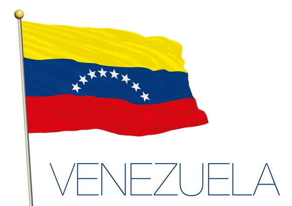 Bandera de venezuela aislada en el viento — Vector de stock