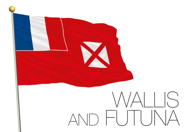 Rüzgarda izole wallis ve Futuna Adaları bayrağı — Stok Vektör