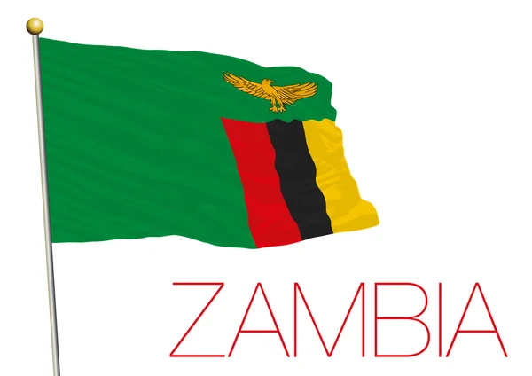 Vlag van Zambia geïsoleerd in de wind — Stockvector