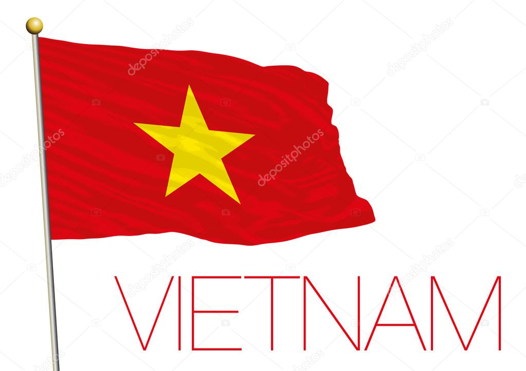 vietnam flag isolated in the wind