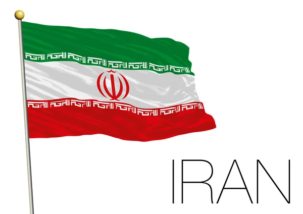 Vlag van Iran geïsoleerd in de wind — Stockvector