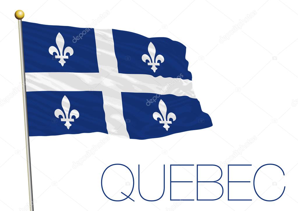 quebec flag, canada, isolated on the white background