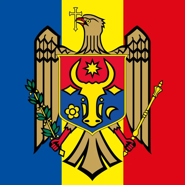 Moldavia Escudo de brazo y bandera — Archivo Imágenes Vectoriales