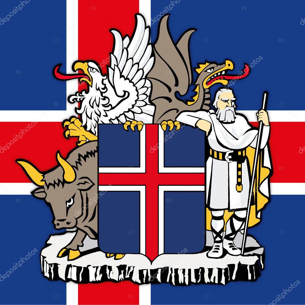 iceland coat of arms and flag
