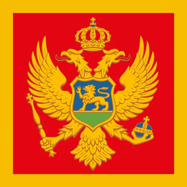 Montenegro stemma e bandiera, illustrazione vettoriale — Vettoriale Stock