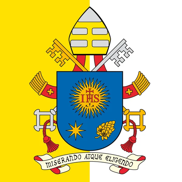 Pope francis coat of arms, vatican city, holy see — Stock Vector