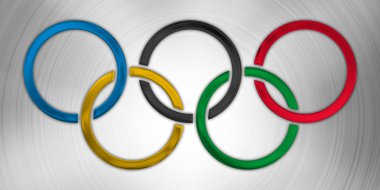 Rio De Janeiro - Brezilya, yıl 2016 - Olimpiyat Oyunları sembolü, beş Olimpiyat halkaları