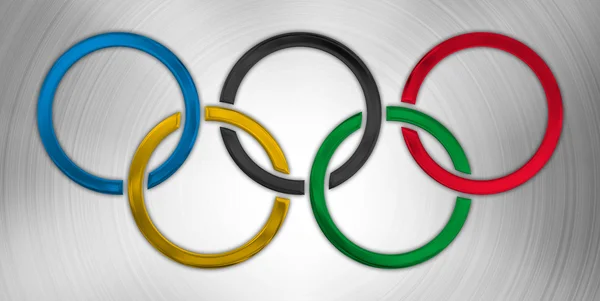 RIO DE JANEIRO - BRAZIL, YEAR 2016 - olympic games symbol, five olympics rings — Stock Photo, Image