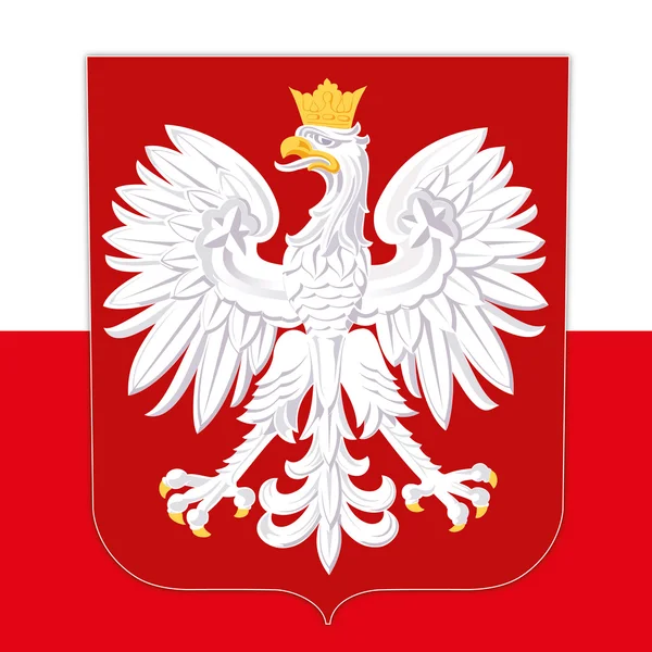 Escudo de armas y bandera de Polonia — Archivo Imágenes Vectoriales