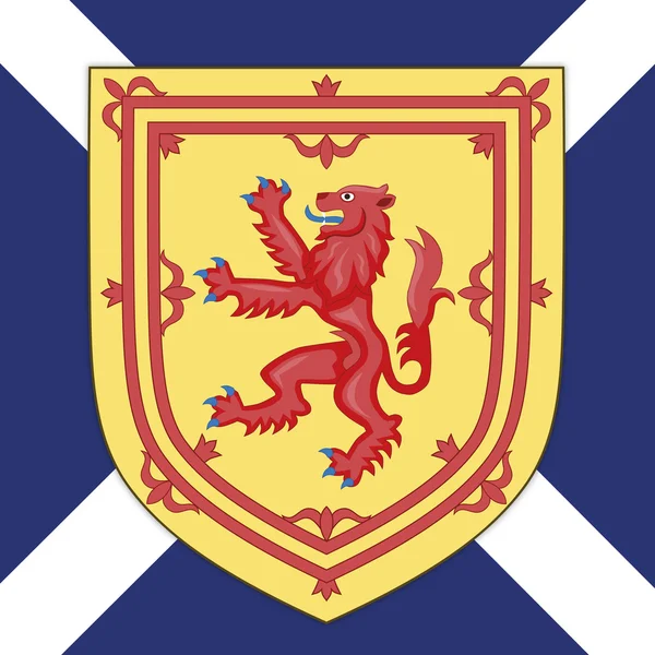 Escudo de armas y bandera de Escocia — Archivo Imágenes Vectoriales