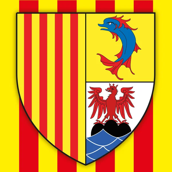 Paca francia región escudo de armas, símbolo — Vector de stock