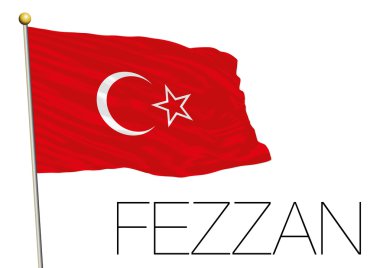 Fezzan bölgesel bayrağı, Libya, vektör illüstrasyonu