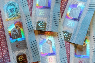 new twenty euro banknotes security details clipart