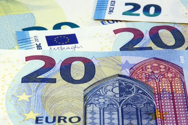 Евро банкноты новый дизайн безопасности детали — стоковое фото