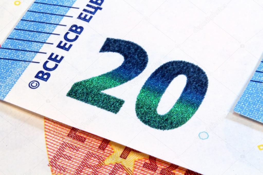 euro banknotes details twenty euro