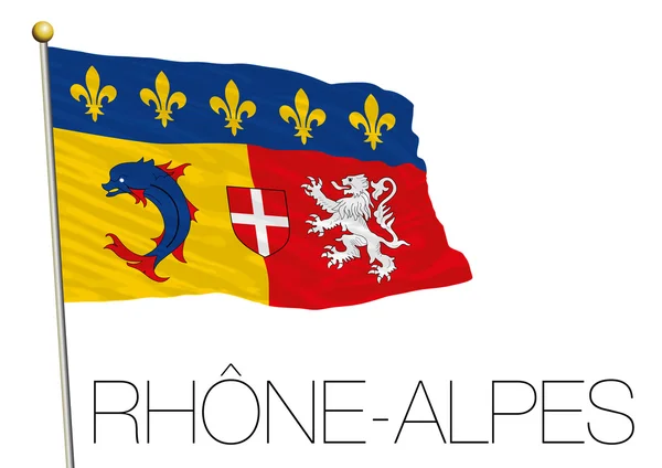 Rhone alpes bandeira regional, frança — Vetor de Stock