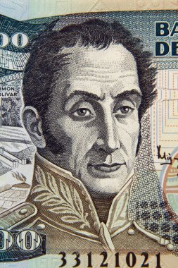 Kolombiya - yaklaşık 1995: Simon Bolivar Kolombiya 1000 peso 1995 banknot üzerinde