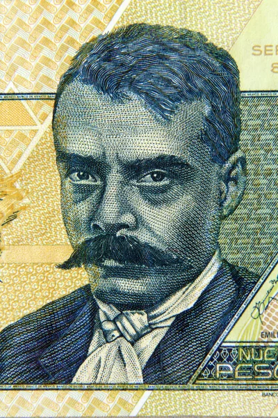 Meksika - yaklaşık 1992: Emiliano Zapata üzerinde 10 peso 1992 banknot kimden Meksika