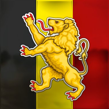 belgium coat of arms and symbols, illustration
