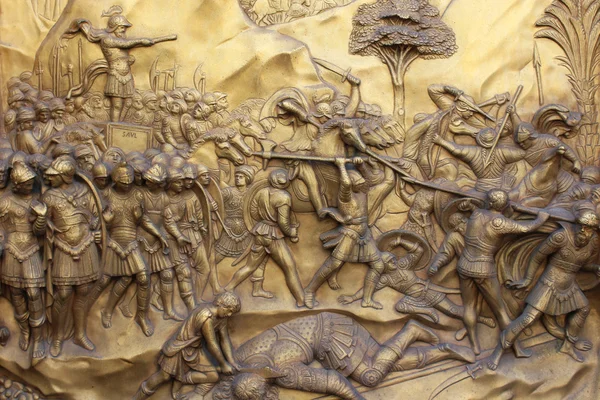 FLORENCIA, ITALIA - NOVIEMBRE, 2015: Puertas de bronce del baptisterio de Florencia, Patrimonio de la Humanidad — Foto de Stock