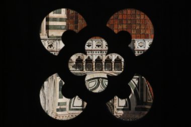 Florence, İtalya - Kasım, 2015: Giotto kule penceresi