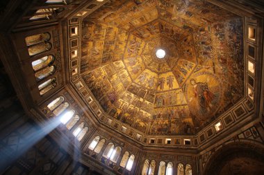 FLORENCE, ITALY - NOVEMBER, 2015: Christ and golden mosaics of the Baptistery of San Giovanni clipart