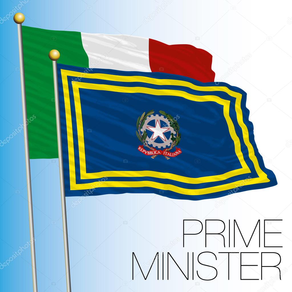 italy, prime minister flag