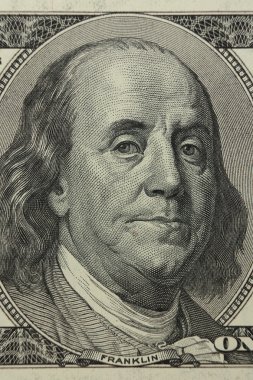 Amerika Birleşik Devletleri - yaklaşık 2004: Benjamin Franklin portre ABD'den 100 dolar 2004 banknot üzerinde
