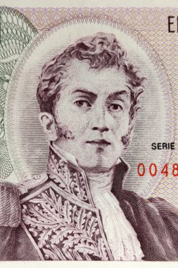Kolombiya - yaklaşık 1990: Antonio Narino portre üzerinde 10 peso 1990 banknot Kolombiya