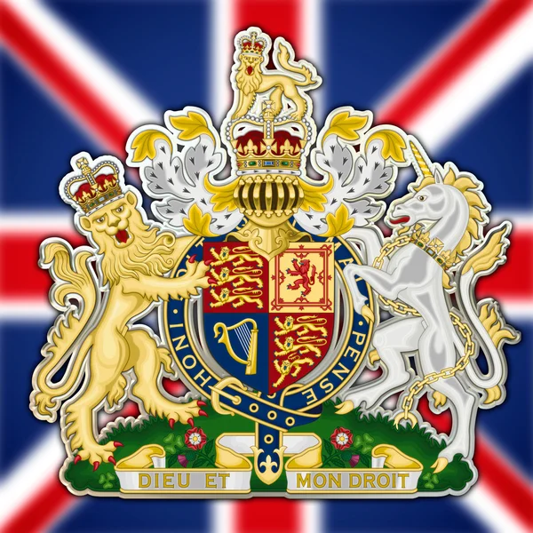 Britse wapenschild en symbolen. — Stockfoto