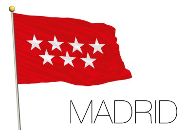 Madrid regional flag, autonomus community, spain clipart