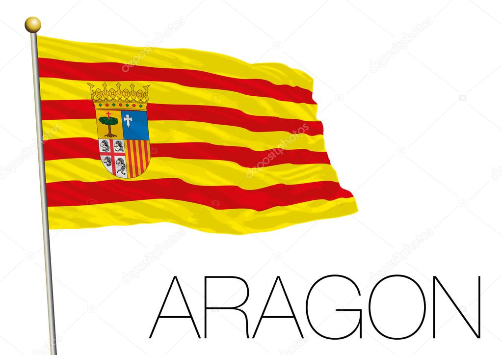 Resultado de imagen de mapa ilustrado aragon con escudo y bandera