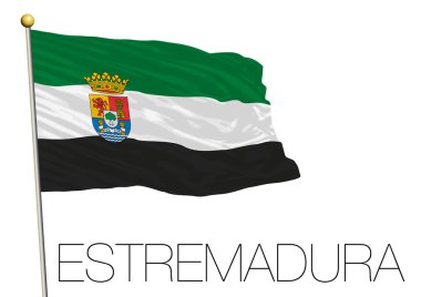 Estremadura regional flag, autonomous community of Spain clipart