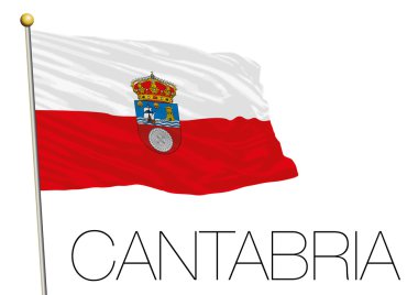Cantabria regional flag, autonomous community of Spain clipart