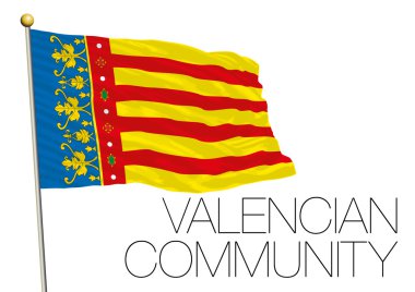Valencian Community regional flag, autonomous community of Spain clipart