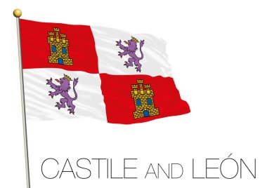 Castile and Leon regional flag, autonomous community of Spain clipart