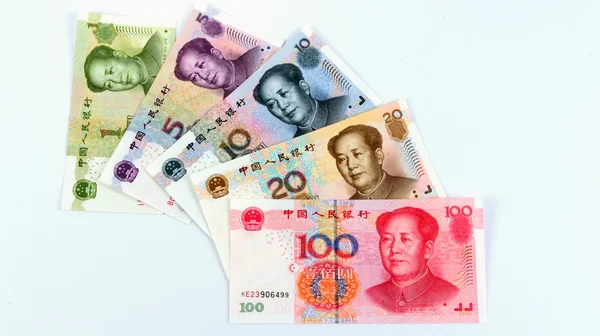 CHINE - 2008 : portrait de Mao Zedong sur divers billets de banque du YUAN Renminbi 2008 de Chine — Photo