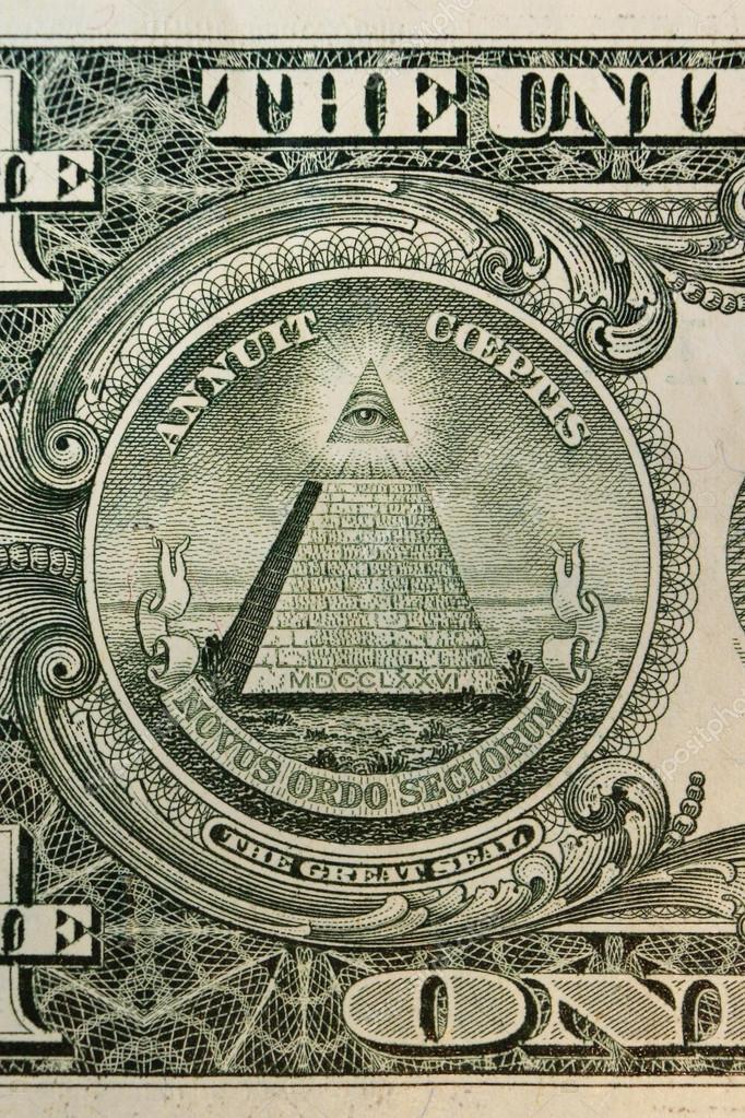 Masonry symbol on the one dollar back side banknote Stock Photo by ©frizio  96215710