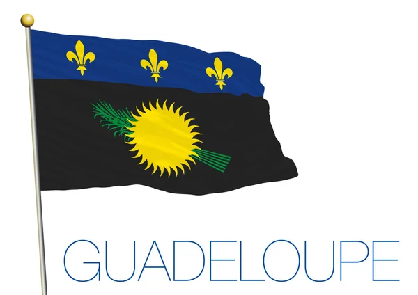 Bandeira de Guadalupe, América do Sul, região da frança, isolada no fundo branco —  Vetores de Stock