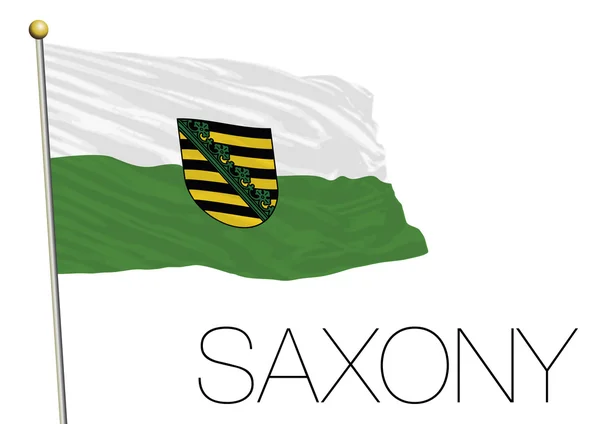 Bandeira da Saxónia, estado federal da Alemanha — Vetor de Stock